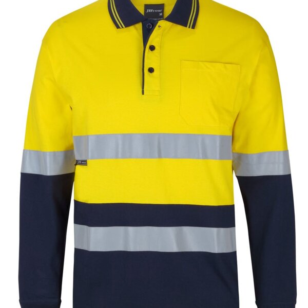 JB's Hi Vis Longsleeve (D+N) Cotton Polo Thumbnail