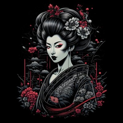 Geisha Beauty: Men's Tank Top Design