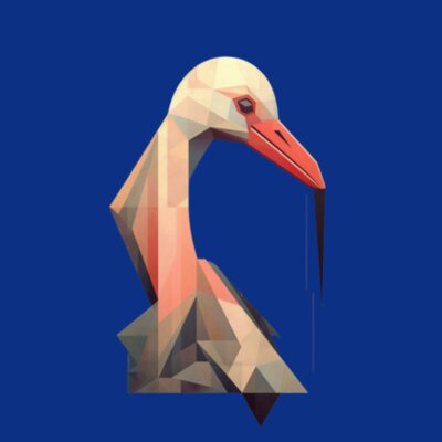 Geometric Pelican: Women's Fitted T-shirt Design