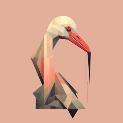 Geometric Pelican: Women's Crop Top Design