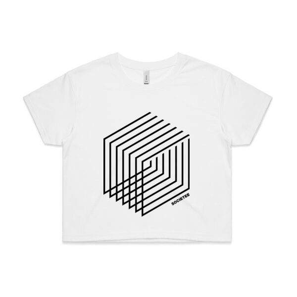 Minimal Geo: Women's Designer Crop Tee Thumbnail