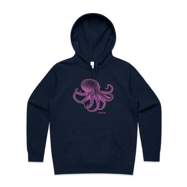 Majestic Pink Octopus: Women's Designer Hoodie Thumbnail